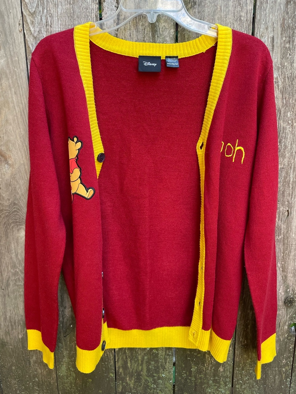 Disney Red and Yellow Winnie the Pooh Knit Cardigan - Picture 4 of 6